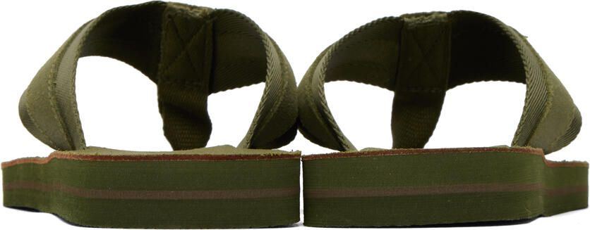 Polo Ralph Lauren Khaki Vintage Bolt Flip Flops - Picture 2