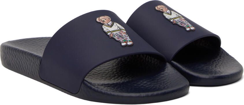 Polo Ralph Lauren Navy Polo Bear Slides
