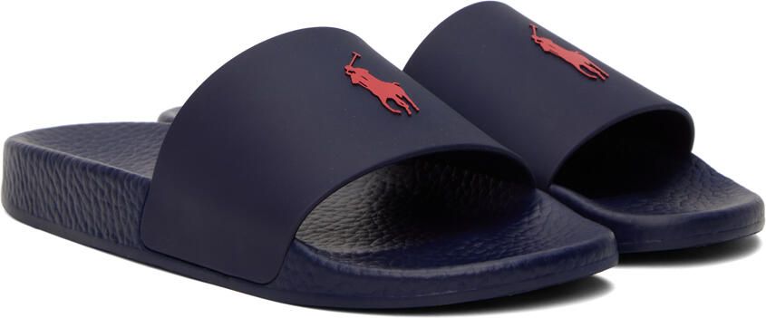 Polo Ralph Lauren Navy Pony Slides - Picture 2