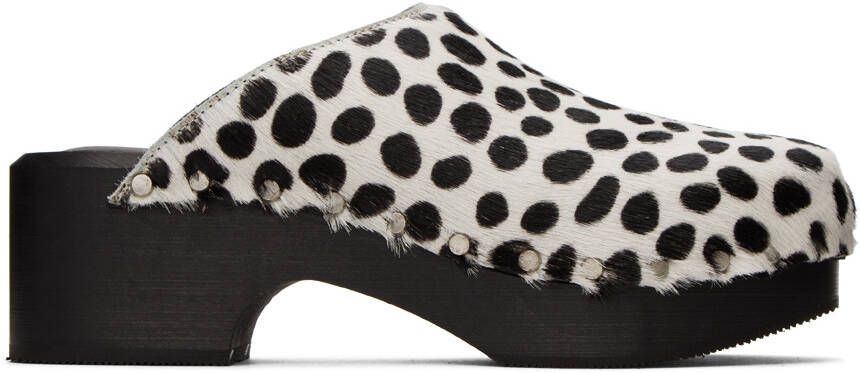 Re Done Black & White 70s Studded Clogs