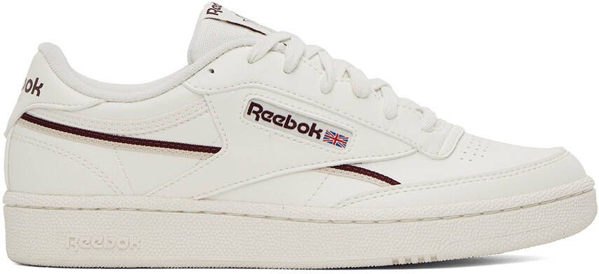 Reebok Classics Off-White & Burgundy Club C 85 Sneakers