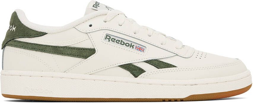 Reebok Classics Off-White & Green Club C Revenge Sneakers
