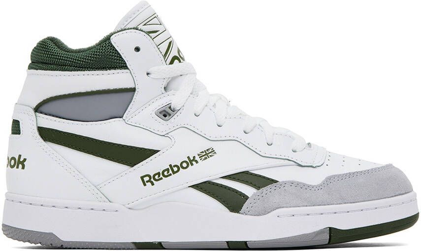 Reebok Classics White & Green BB 4000 II Mid Sneakers