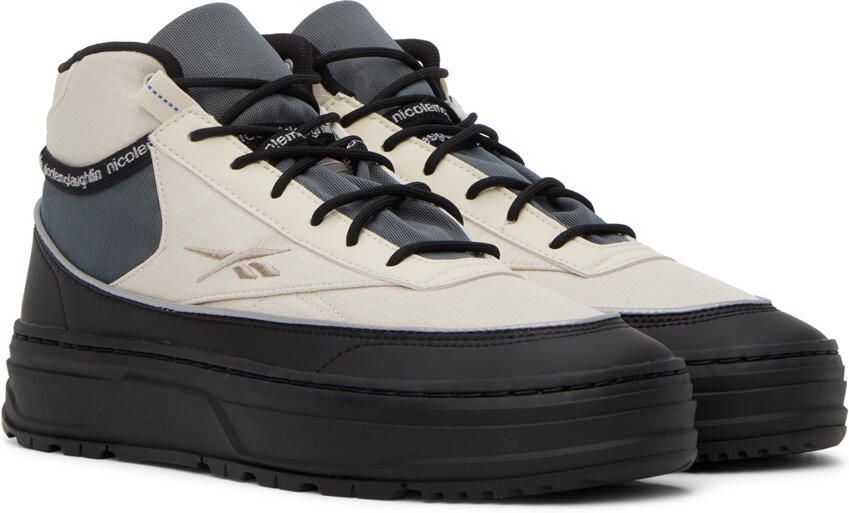 Reebok Classics Beige & Black Nicole McLaughlin Edition Club C Geo Mid Sneakers - Picture 2
