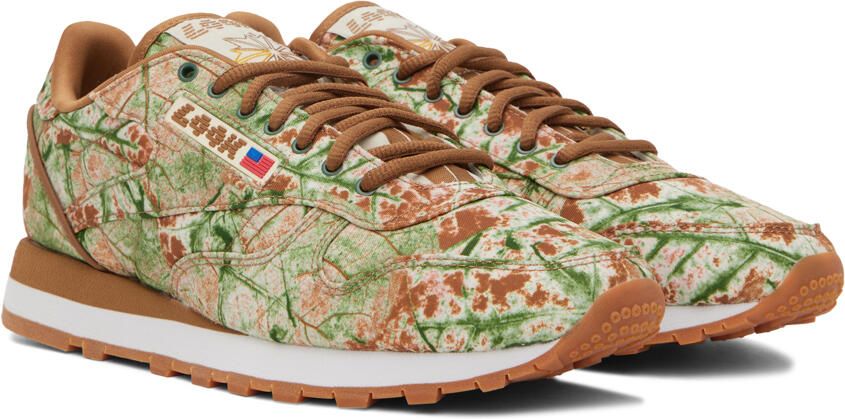 Reebok Classics Tan & Green LQQK Edition Sneakers - Picture 2