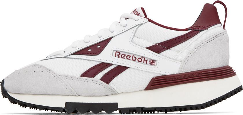 Reebok Classics White & Burgundy LX2200 Sneakers - Picture 3