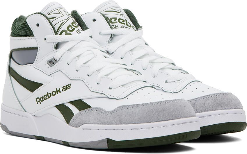 Reebok Classics White & Green BB 4000 II Mid Sneakers - Picture 2