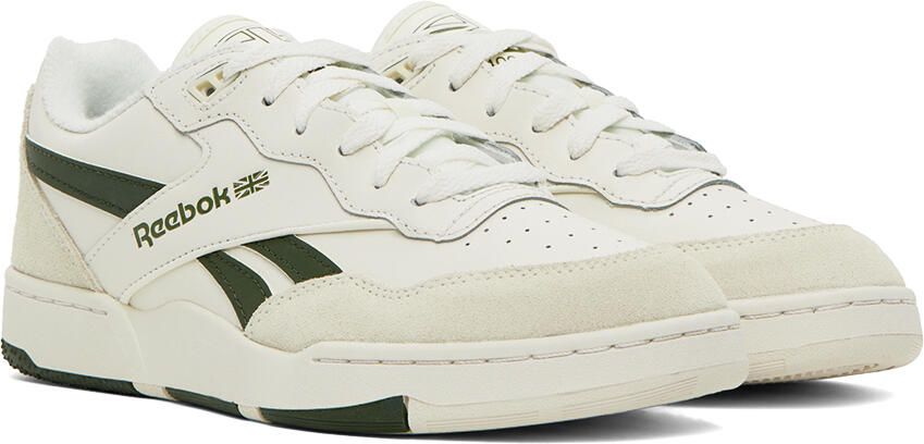 Reebok Classics White & Green BB 4000 II Sneakers - Picture 2