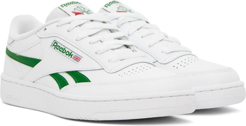 Reebok Classics White & Green Club C Revenge Sneakers - Picture 2