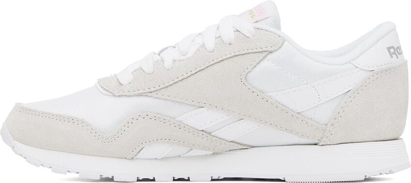 Reebok Classics White & Gray Classic Nylon Sneakers - Picture 4