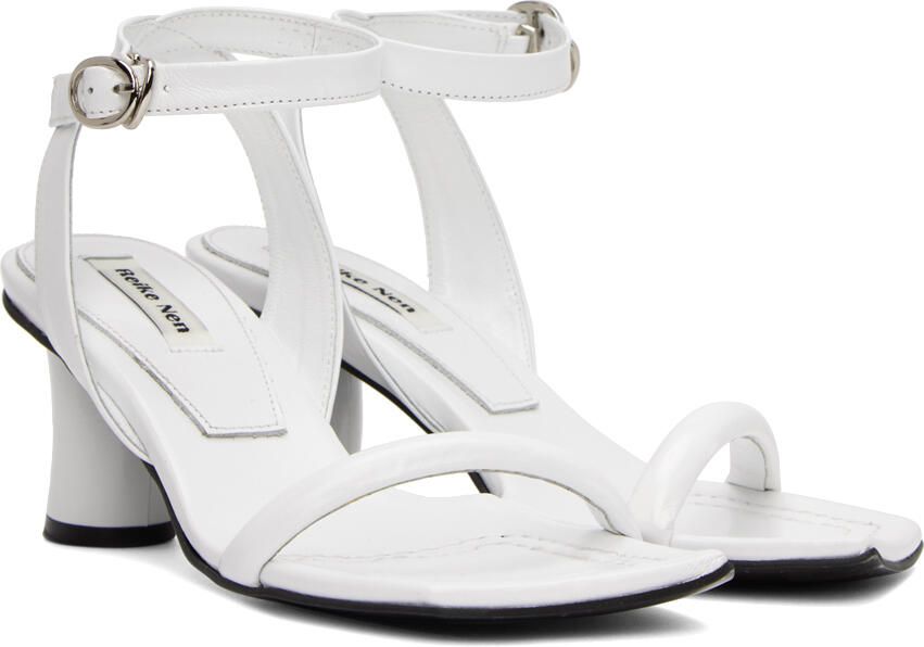 Reike Nen White Leather Heeled Sandals - Picture 2