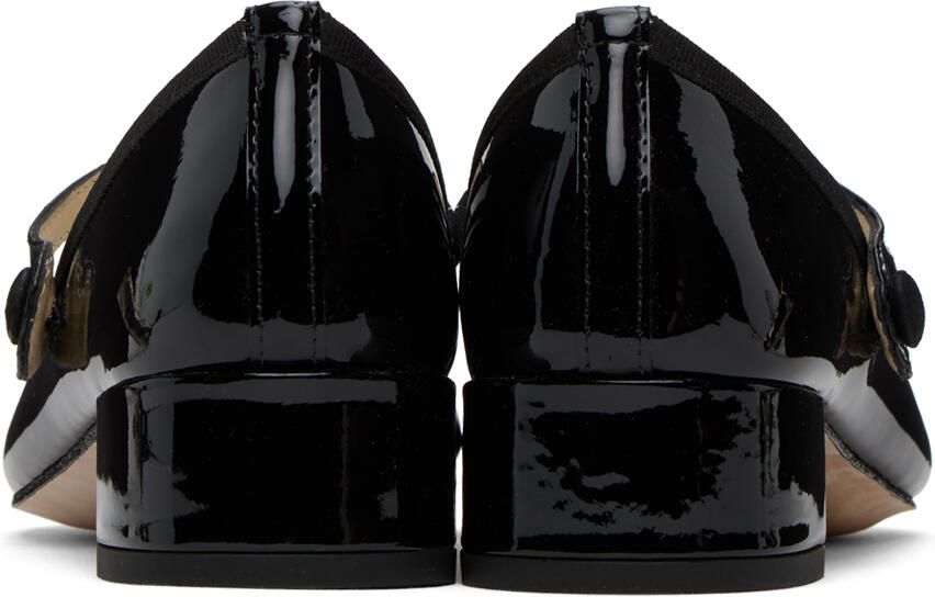 Repetto Black Rose Mary Jane Heels