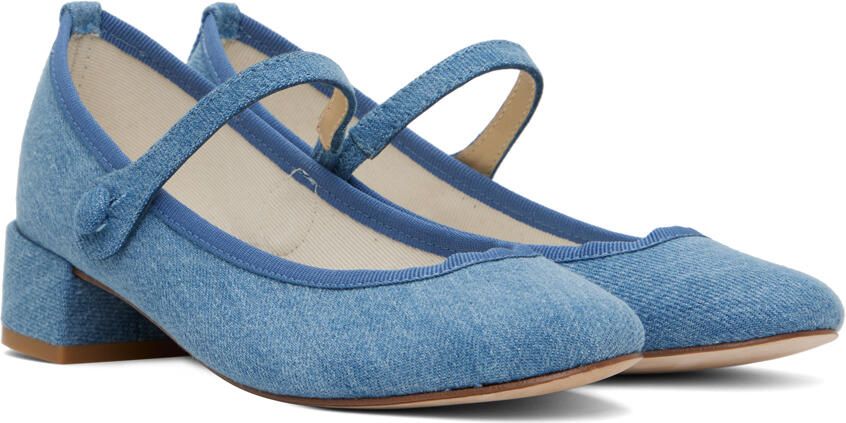 Repetto Blue Rose Mary Jane Heels - Picture 2