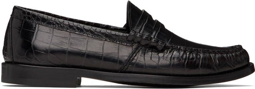 Rhude Black Croc Penny Loafers