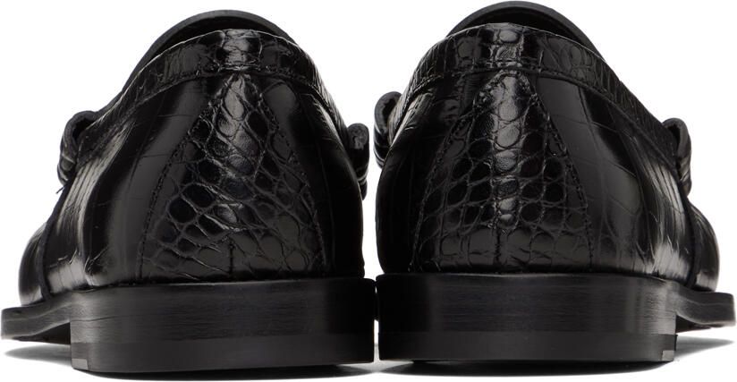 Rhude Black Croc Penny Loafers
