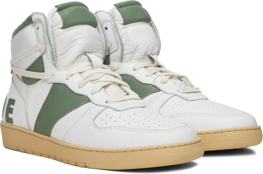 Rhude Green & White Rhecess Hi Sneakers - Picture 2