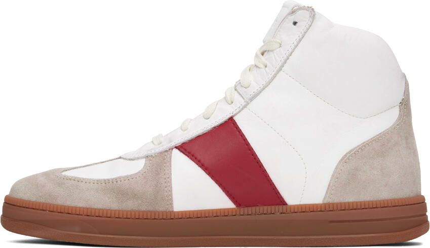 Rhude White & Beige High-Top Sneakers - Picture 3