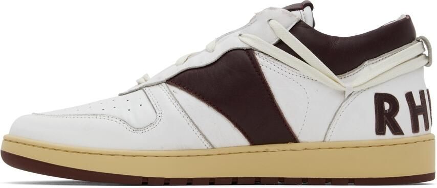 Rhude White & Brown Rhecess Low Sneakers - Picture 3