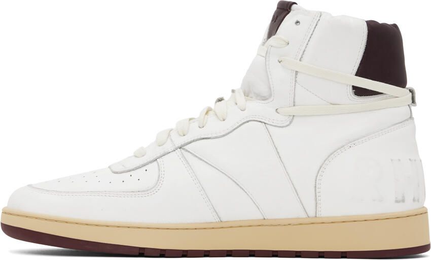 Rhude White & Burgundy Rhecess-Sky Hi Sneakers - Picture 4