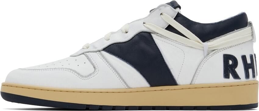 Rhude White & Navy Rhecess Low Sneakers - Picture 3