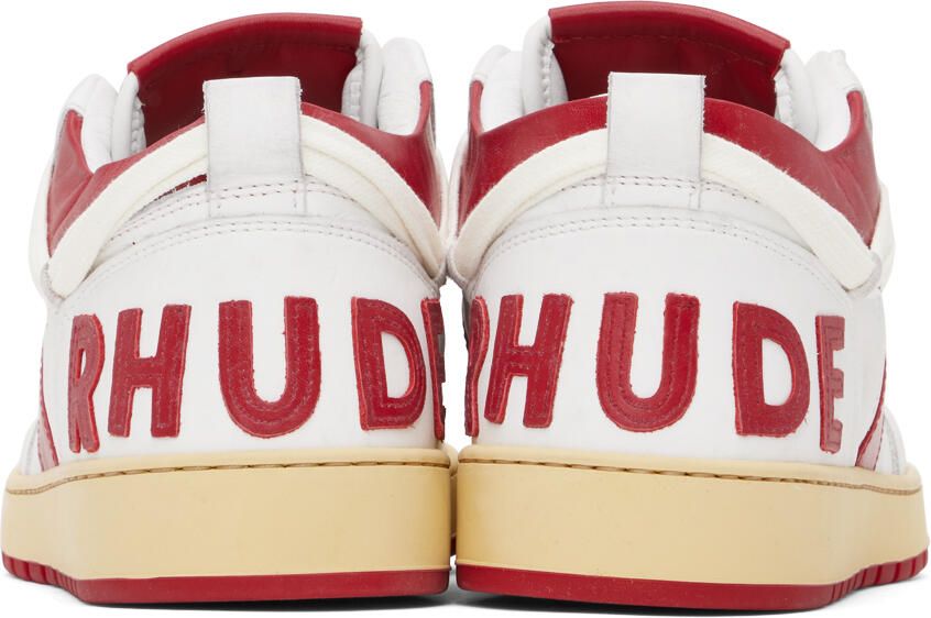 Rhude White & Red Rhecess Low Sneakers