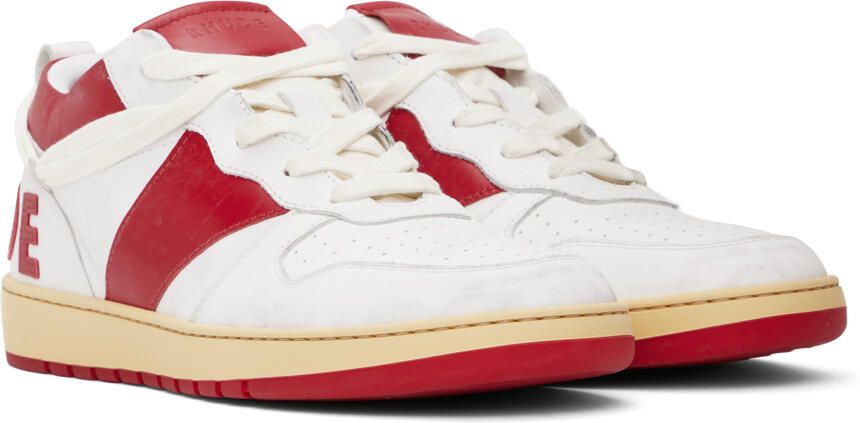 Rhude White & Red Rhecess Low Sneakers - Picture 2