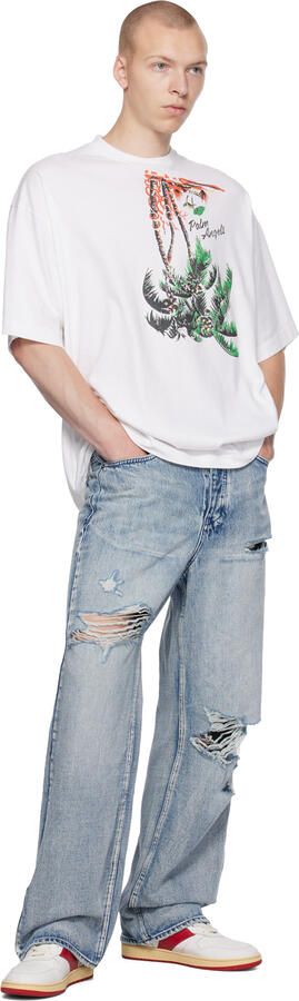 Rhude White & Red Rhecess Low Sneakers - Picture 4