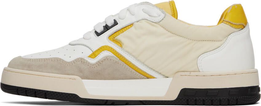 Rhude White & Yellow Racing Sneakers - Picture 3