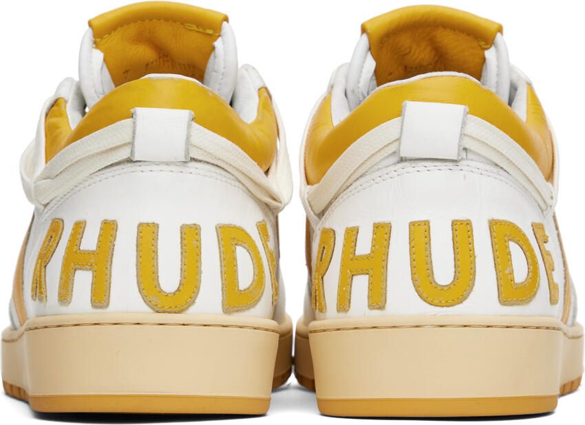 Rhude White & Yellow Rhecess Low Sneakers