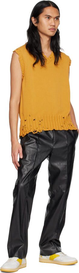 Rhude White & Yellow Rhecess Low Sneakers - Picture 4