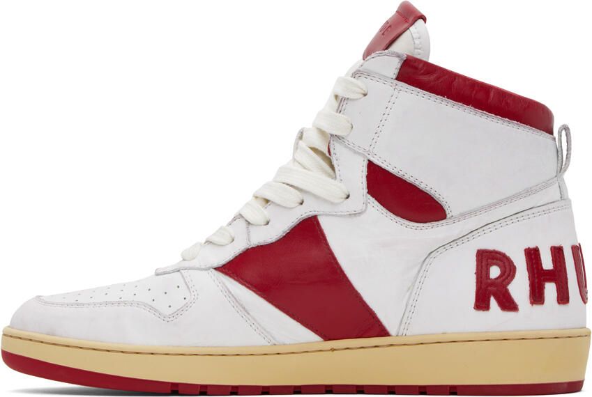 Rhude White & Green Rhecess Low Sneakers - Picture 4