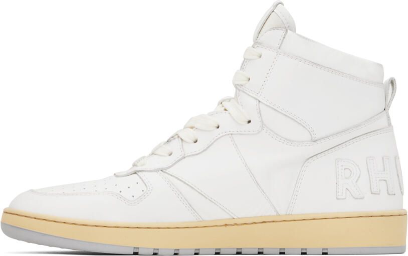 Rhude White & Green Rhecess Low Sneakers - Picture 8