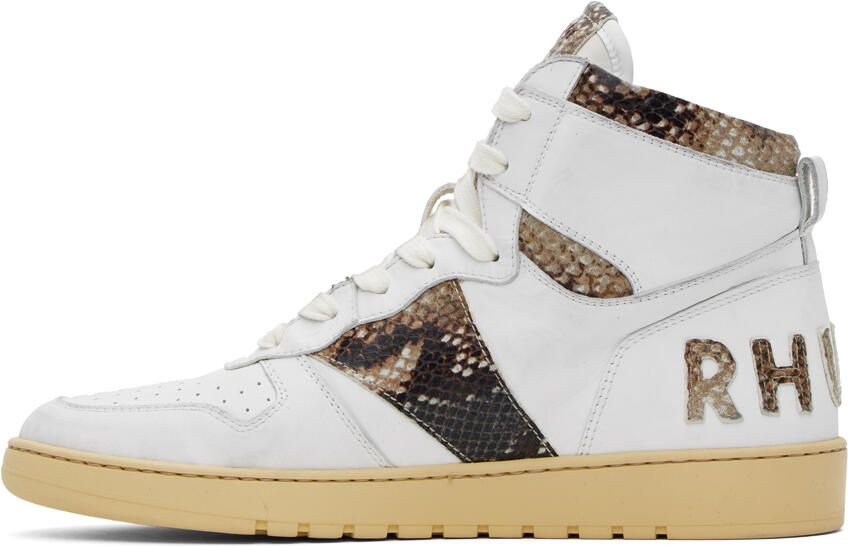 Rhude White Rhecess-Hi Sneakers - Picture 3