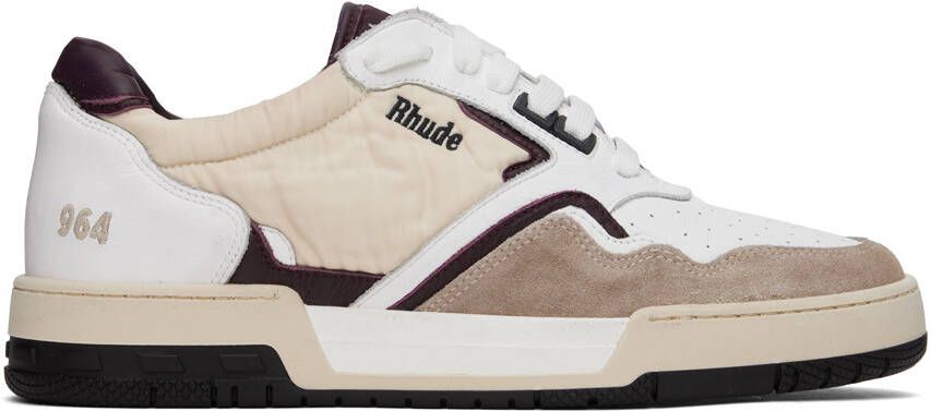 Rhude White & Beige Racing Sneakers