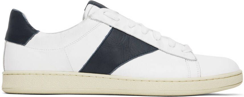 Rhude White & Navy Court Sneakers