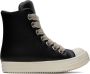 Rick Owens Black Leather Sneakers - Thumbnail 1