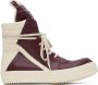 Rick Owens Burgundy Geobasket Sneakers - Thumbnail 1