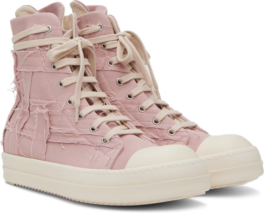 Rick Owens DRKSHDW Pink Slashed Sneakers - Picture 2