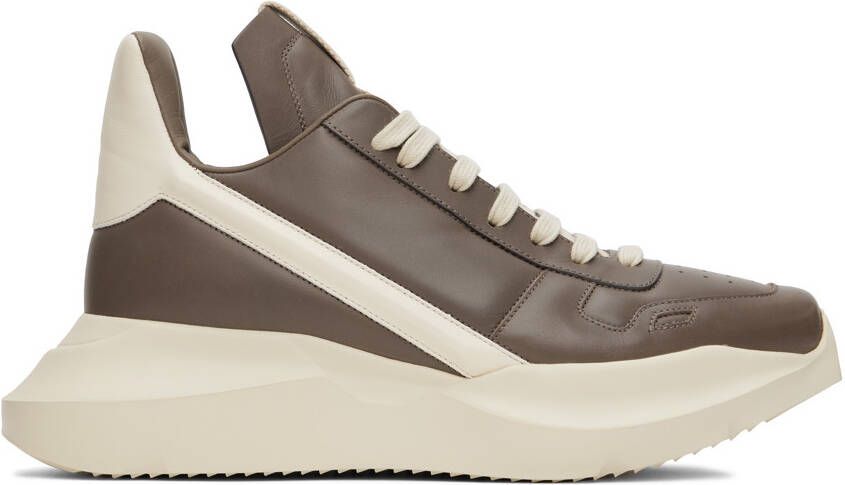 Rick Owens Gray & Off-White Geth Sneakers