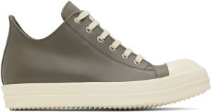 Rick Owens Gray Leather Low-Top Sneakers