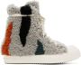 Rick Owens Gray Strobe Shearling Sneakers - Thumbnail 1