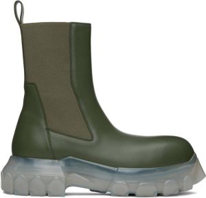 Rick Owens Green Beatle Bozo Tractor Chelsea Boots