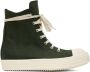 Rick Owens Green Nubuck High Sneakers - Thumbnail 1