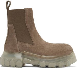 Rick Owens Grey Suede Beatle Bozo Tractor Boots