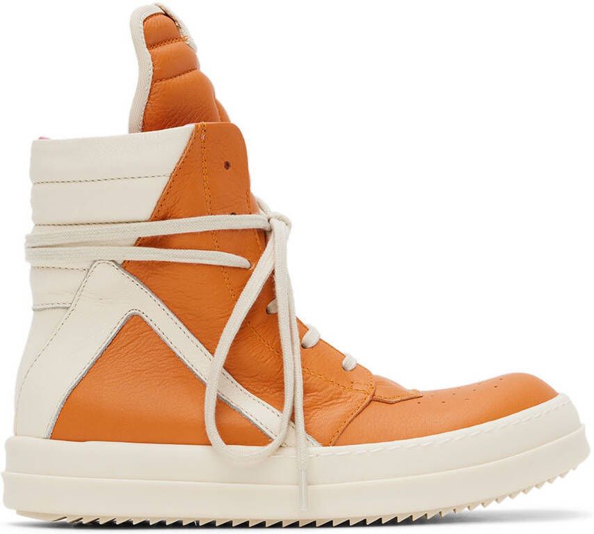 Rick Owens Kids Orange & Off-White Geobasket Sneakers