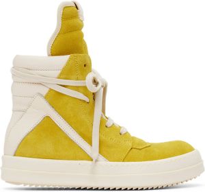 Rick Owens Kids Yellow & Off-White Geobasket Sneakers