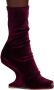 Rick Owens Lilies Burgundy Velvet Ankle Boots - Thumbnail 1