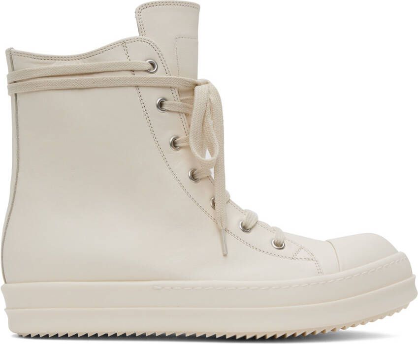 Rick Owens Off-White Leather Sneakers
