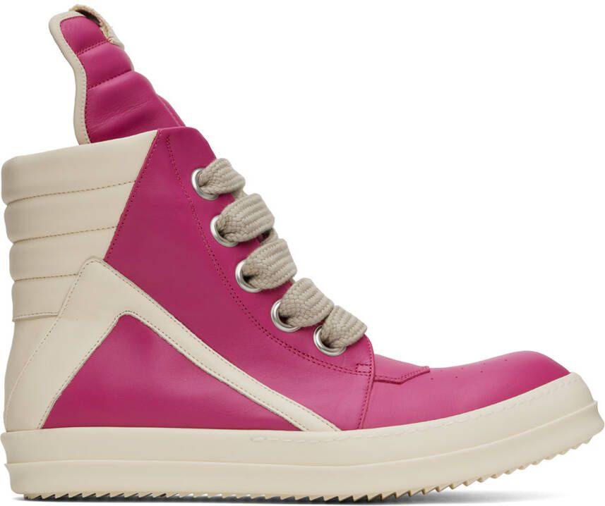 Rick Owens Pink Geobasket Sneakers