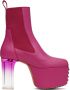 Rick Owens Pink Minimal Grill Platform Chelsea Boots - Thumbnail 1